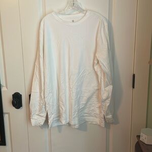 Men’s white lands end long sleeve cotton t shirt. Like new.